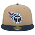 thumbnail image 2 of Men's New Era Tan Tennessee Titans   Logo Main 59FIFTY Fitted Hat, 2 of 6