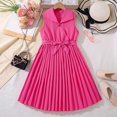 thumbnail image 2 of LUOGENLI Dress for Girls Summer Girls' Pleated Sleeveless Dress Trendy Big Girl's Outfit for Ages 6 12 for Parties and Everyday Wear Girls Easter Dresses Size 14-16 Plus 8 Years, 2 of 8