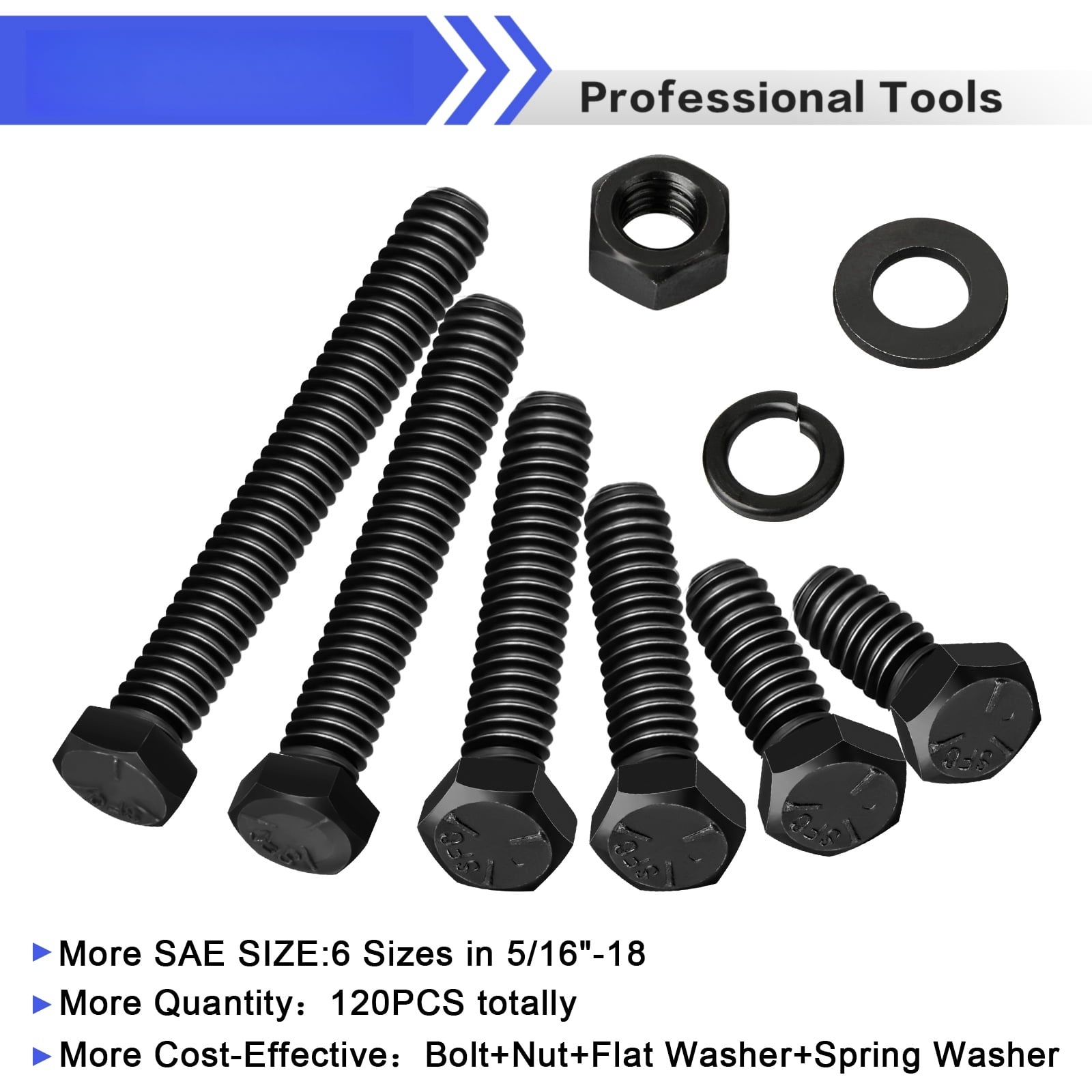 20-Pack 304 Stainless Steel Flat Head Socket Cap Screws - 5/16-18 Thread, 1-1/2 Inch Length, Full Thread