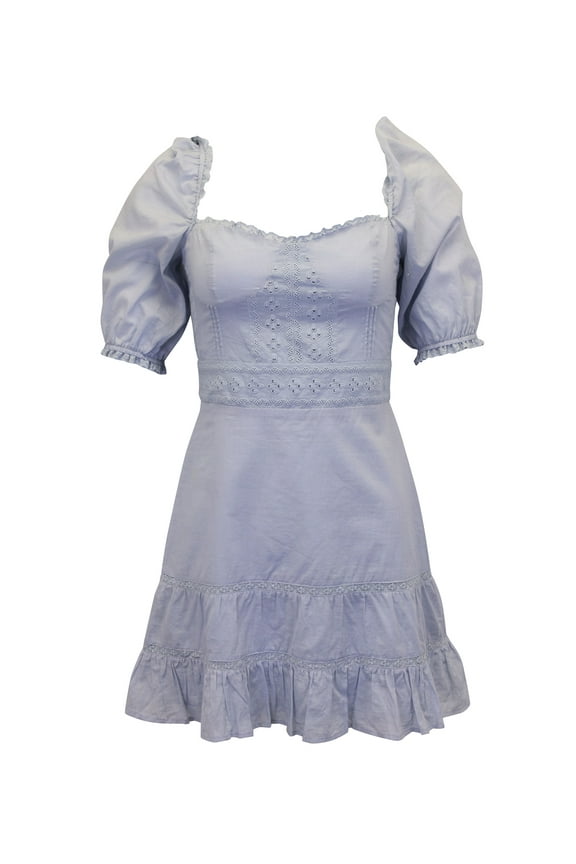 Pre-Owned Reformation Paxton Mini Dress in Light Blue Organic Cotton