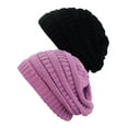 thumbnail image 1 of Bonnet Tricoté pour Femmes (2 PACK), Noir/new Lavande, 1 of 1