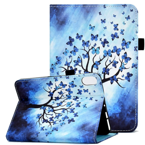 New Case Fits for iPad Mini 6 2021(6th Generation, 8.3 inch), Allytech Premium PU Leather Scratch-Free Auto Sleep & Wake Function Book Stand Style Elastic Band Card Slots Case and Cover,Butterfly Tree