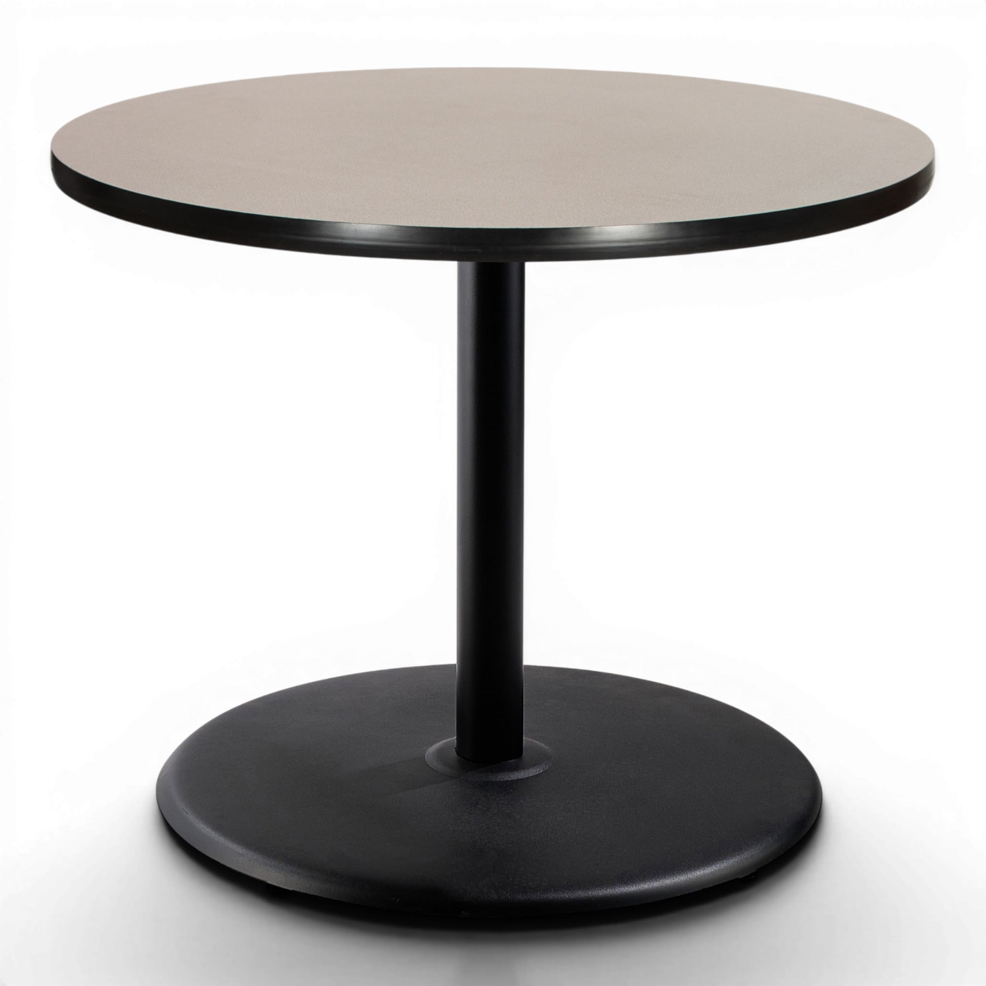 Hampden Furnishings Bennet Collection Steel Frame 36" Round Top, Round Base, 42" Height, Cafe Table, Black Frame/Grey Nebula Top