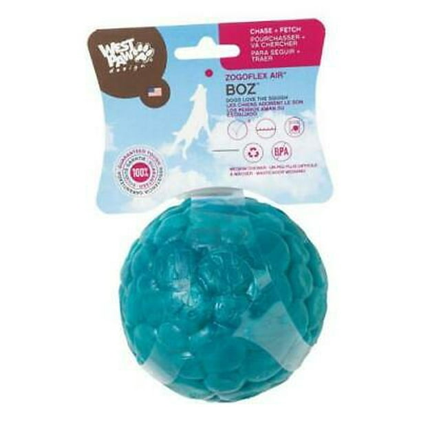 West Paw Zogoflex Air Blue Boz Synthetic Rubber Ball Dog Toy Large