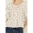 thumbnail image 3 of Free People Women's Chloe Floral Print Short Sleeve Tie Back Shirt - OB1960043   US, 3 of 4