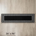 thumbnail image 4 of Washable Skid-Resistant Runner Rug, Trellis Border , Black and Twisted Grey , 26" x 96", 4 of 9