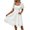 White, variant on Women's Smocked Eyelet Square Neck Puff Sleeve Mini Dress Ninety Five Percent Polyester and Five Percent Spandex