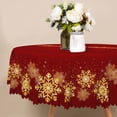 thumbnail image 2 of LFEEY Merry Christmas Round Tablecloth, Kitchen Table Tables Covers, Party Decoration, Red, 70 inch, 2 of 6