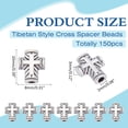 thumbnail image 2 of 150Pcs Silver Crucifix Spacer Beads Tibetan Beads Metal Holy Charm Beads Crucifix Loose Beads Bulk Prayer Beads Accessories for Jewelry Making DIY, 2 of 5