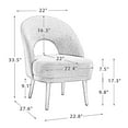 thumbnail image 7 of Accent Chair,Modern Side Chair with Hollowed Back and Wooden Legs,Comfy Reading Chair Single Accent Chair for Living Roon Bedroom Office,White, 7 of 7