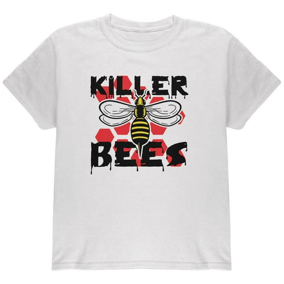 Killer Bees Honey Bee Youth T Shirt White YXL