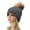 Dark Gray, variant on Warm Knit Beanie with Fluffy Pom Loose Hat Winter Warm Thick Stretchy Winter Ribbed Thick Beanie Winter Hat Beanie Knit Hat Women's Hats & Caps Black One Size