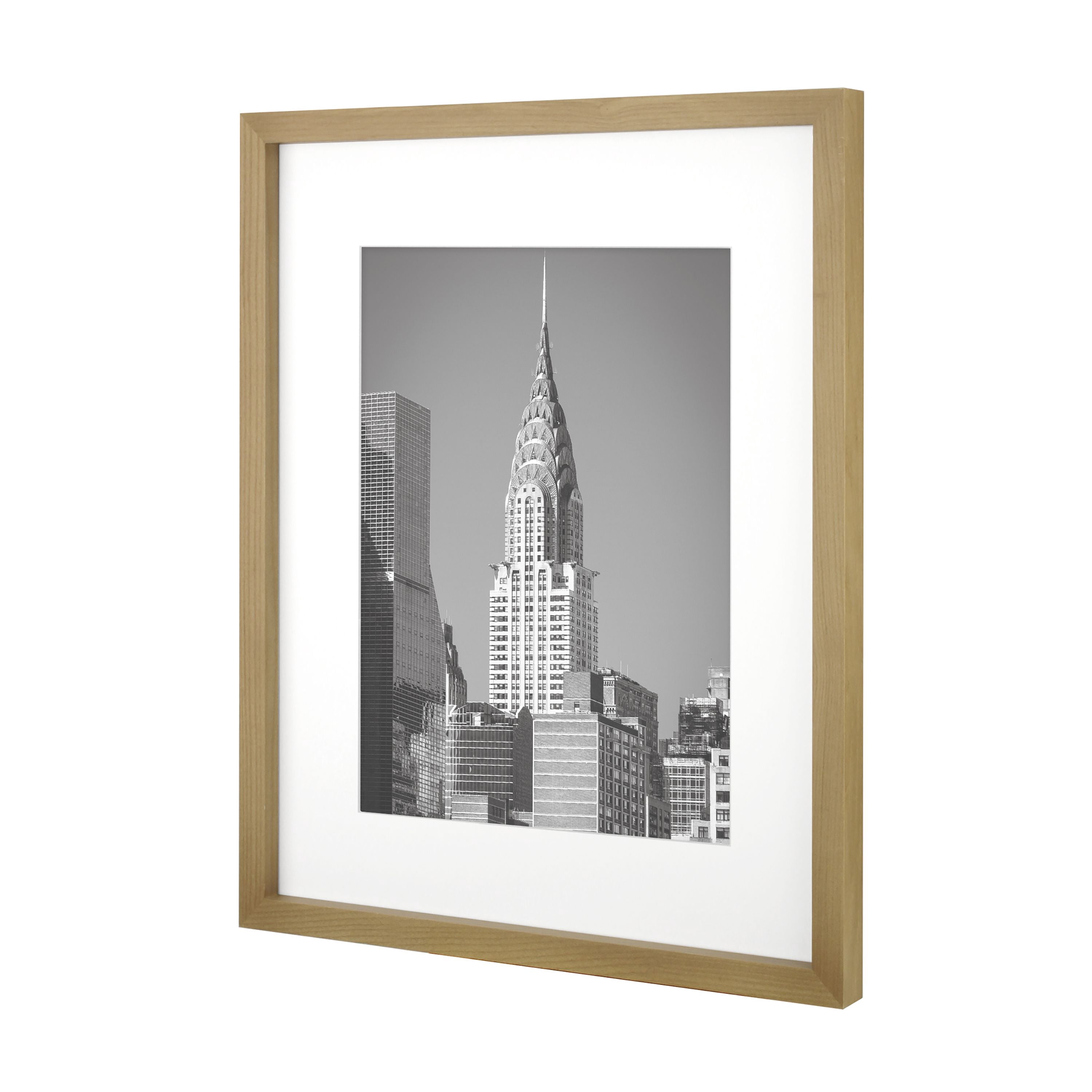 Better Homes & Gardens 16x20 Matted to 11x14 Gallery Wall Picture Frame, Natural Wood, Non Glare
