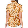 thumbnail image 2 of Autumn Pattern Half Zip T-shirt Women's Stand Collar Short Sleeve Casual Golf Shirt, 2 of 3