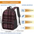 thumbnail image 3 of Maroon and Pink Checkered Pattern 17" School Backpacks for Teens,Waterproof Oxford Fabric,S-Shape Padded Straps for School,Travel,Hiking,Camping, 3 of 6
