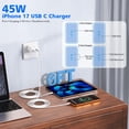thumbnail image 4 of Cargador Vagavo 45W Dual USB-C de Pared para iPhone 17 con 2 Cables, 4 of 7
