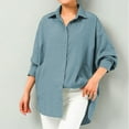 thumbnail image 7 of My Delivery Order for Today Linen Blouses for Women Long Sleeve V Neck Tops Button Down Dressy Casual Summer Shirts Tunic Loose Fit T Shirt Blusas Elegantes Para Mujer, 7 of 7