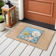 thumbnail image 5 of Summer Marine Life Washable Small Entryway Area Rugs 2'x3', Coastal Starfish Ocean Conch Rope Border Low Pile Throw Rug Non-Slip Sturdy Edge Binding Carpet for Front Door Floor Room Entry, 5 of 9