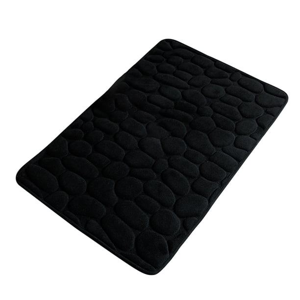 Wosthever Alfombrilla de baño de secado rápido, antideslizante, para ducha, , gruesa, lavable, absorbente, para baño, baño, cocina, sala de Juegos de accesorios de baño Negro 60x90cm