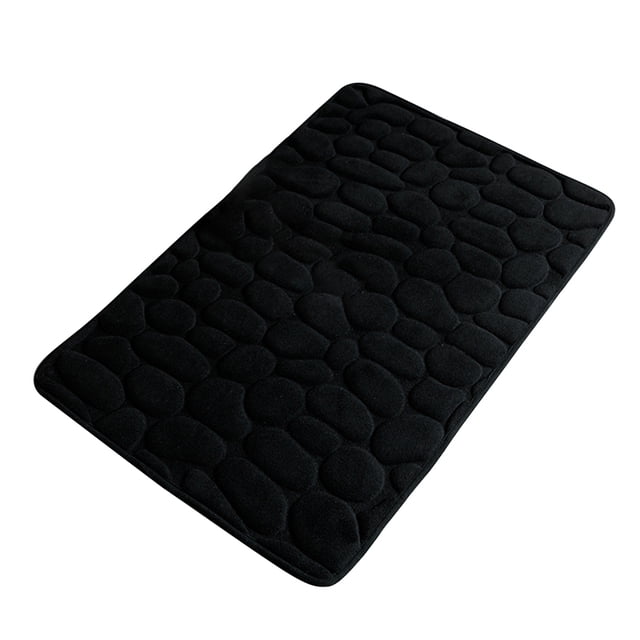 Wosthever Alfombrilla de baño de secado rápido, antideslizante, para ducha, , gruesa, lavable, absorbente, para baño, baño, cocina, sala de Juegos de accesorios de baño Negro 60x90cm