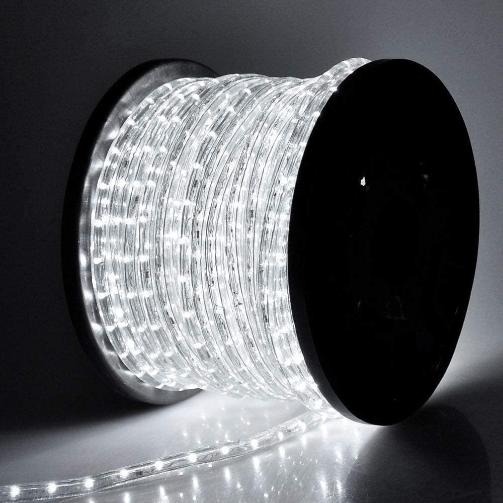 10/25/50/100/150FT Cool White 1/2" Thick LED Rope Lighting Accent Indoor Outdoor 