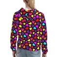 thumbnail image 7 of Honeii Colorful Hearts Pattern Womens Oversized Hoodies Long Sleeve Sweatshirts Pullover Fall Outfits with Pocket-Small, 7 of 7
