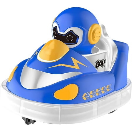 Glow Crashers RC Bumper Cars, RC Bumper Car Toys with Light and Music, Battle Set for 2 Players (Blue)