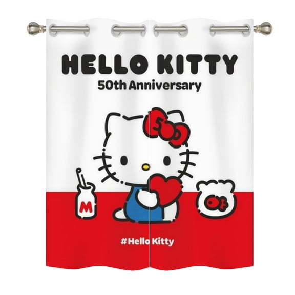 Hello Kitty Blackout Curtains for Boys Girls Home Decor, Cartoon Fun Insulation Curtains, Bedroom Living Room Blackout Curtains 140x160cm