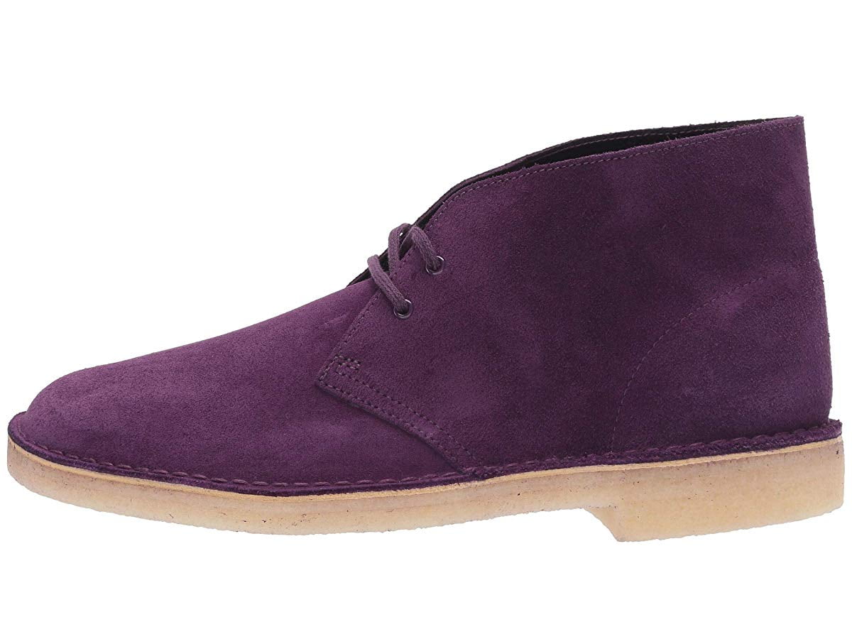 purple clarks desert boots
