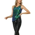 thumbnail image 4 of INSPIRE CHIC Women's Sequin Camisole Sparkle Shining Club Party Disco Glitter Cami Top S Green, 4 of 6