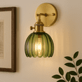 thumbnail image 5 of More Change Wall Sconces Set of Two Hardwired, Vintage Wall Sconce Light with Tulip Green Glass Lampshade, Bathroom Wall Sconces, 5 of 8