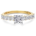 thumbnail image 3 of Gem Stone King 1.68 Cttw 14K Two Tone Gold Lab Grown Diamond Engagement Ring for Women | Center Princess Cut Diamond 0.72 Ct | DEF Color | VVS-VS Clarity | Available in Size 5,6,7,8,9, 3 of 6