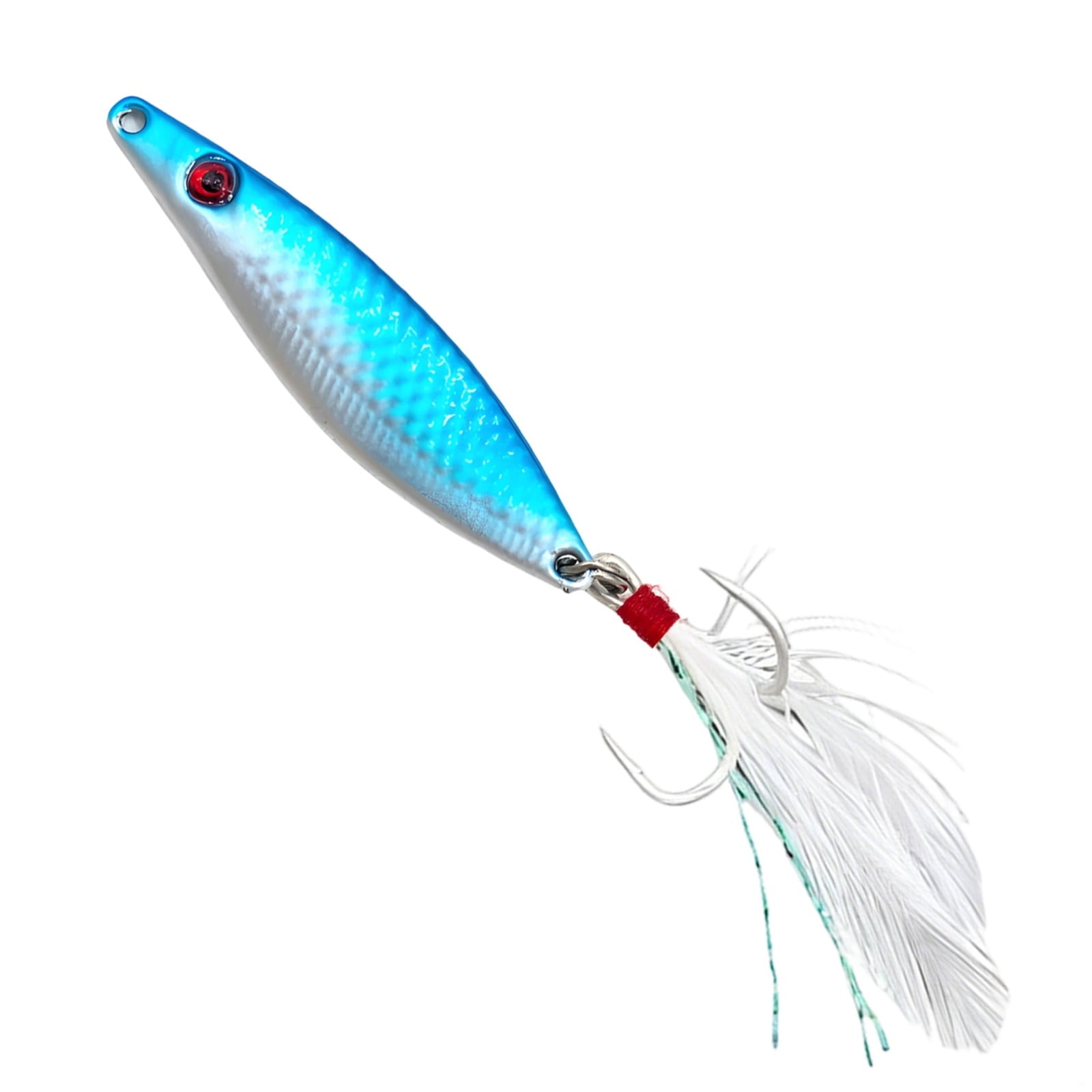2.8 in / 7.1 cm Fishing Lure 0.7 oz / 20 g Metal Jigging Spoons with Treble Hooks Blue Painted S-Curve Design Long Casting Corrosion-Resistant for Bass Trout Saltwater