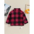 thumbnail image 4 of Bagilaanoe Toddler Baby Boy Girl Fleece Jacket Plaid Stand Collar Long Sleeve Coat 6M 12M1 8M 24M 3T 4T Kids Fall Winter Warm Outwear, 4 of 9