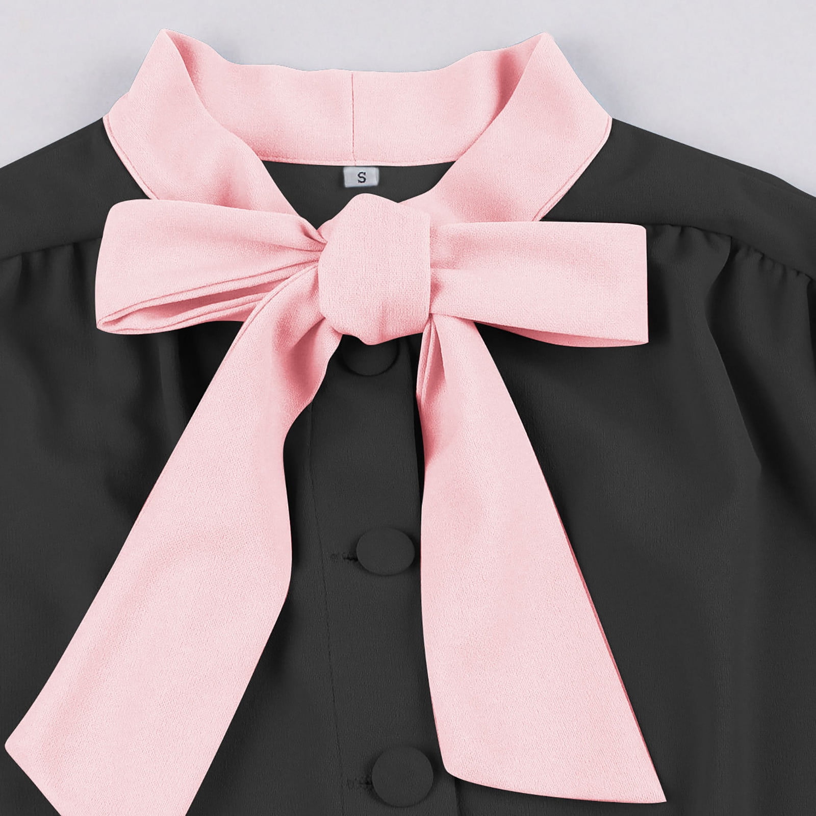 BiZtdJrK 1950s Dresses for Women Halloween Costumes Cute Bow Short Sleeve Dresses Vintage Pleated Midi Skirt Cocktail Party Dresses Lightning Sale Black