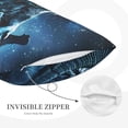 thumbnail image 3 of Picia Celestial Ram Night Sky Pattern Plush Pillow Case – Soft and Cozy Cushion Cover, Hypoallergenic Throw Pillow Case for Home Decor-20"x30", 3 of 6
