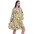 thumbnail image 3 of Moomaya Robe Courte Évasée Imprimée de Designer, Manches Longues, Tunique en Velours, Robes pour Femmes, 3 of 6
