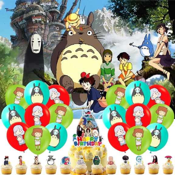 Hayao Miyazaki Party Supplies Birthday Set Balloons Cake Toppers Banner Themed Party Decorations
