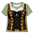 thumbnail image 3 of Womens Graphic T Shirt Basic Crew Neck Short Sleeve Relaxed Fit Tee for Outings Fall Layering Light Green,L, 3 of 3