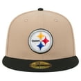 thumbnail image 2 of Men's New Era Tan Pittsburgh Steelers   Logo Main 59FIFTY Fitted Hat, 2 of 6