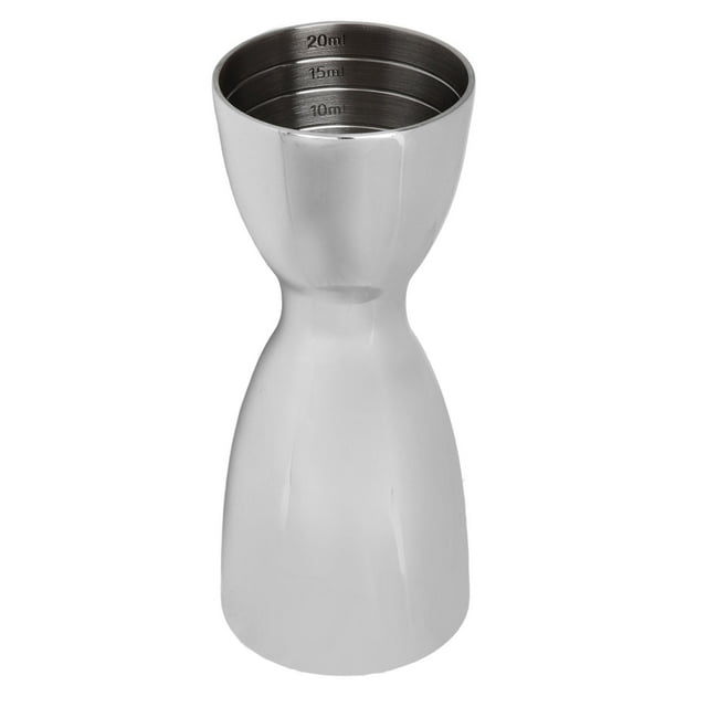 Vaso medidor doble de acero inoxidable para cócteles, copa medidora para vino, vaso medidor para coctelería, espejo con luz en forma de U