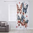 thumbnail image 3 of Independence Day Semi Sheer Curtains Drapes for Living Room, Bedroom, French Doors Window 108 Inches Long, 4th of July American Flag Butterfly Rod Pocket Chiffon Curtain Drapery Voile Drape Panel, 3 of 6