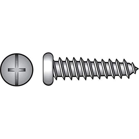 Hillman 8 in. x 5/8 in. L Phillips/Slotted Pan Head Zinc-Plated Steel Sheet Metal Screws 100 1 pk