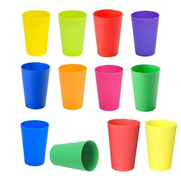 5.5Ounce Kids Cups, 12 Pack Kids Plastic Kids Drinking Cups, Toddler Cups, Cups for Kids Toddlers, Unbreakable Toddler Cups for Parties School (12 Random Colors)