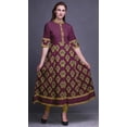 thumbnail image 2 of Bimba Pink Floral Damask Indian Kurtis For Women Long A Line Casual Anarkali Dresses Ethnic Kurti-3X-LARGE, 2 of 5