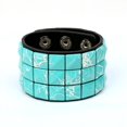 thumbnail image 1 of Pulsera de cuero con clavos de cuarteto multicolor punk, joyería personalizada para montar, pulsera ancha de cuero PU para hombres, 1 of 1