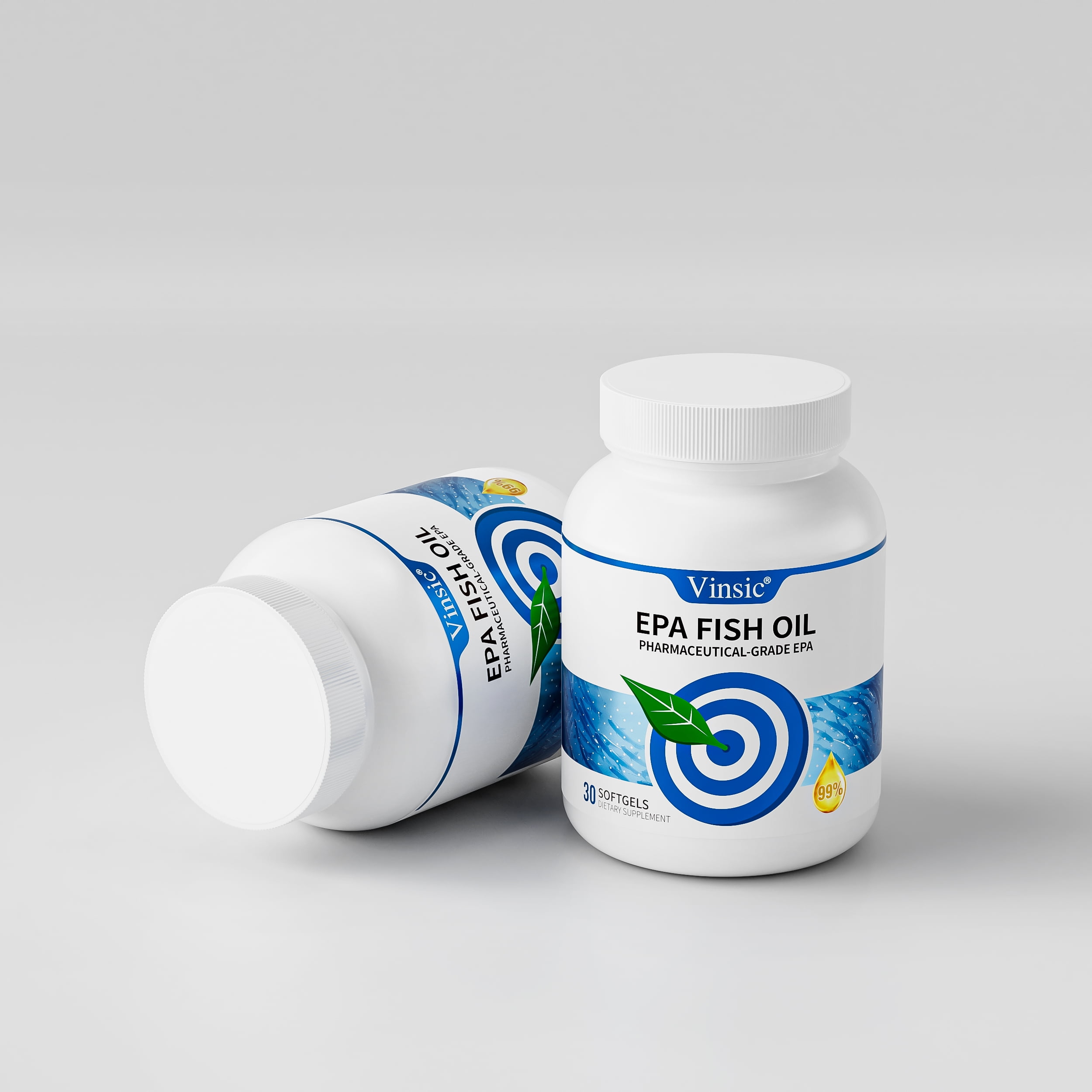 Vinsic Ultra-Concentrated High-Purity EPA≥99% Purity Fish Oil - 30 Softgels, 2000mg+ per Serving, KD Pharma Patented Extraction Process, Pure Marine Source, IFOS & GMP Certified, Switzerland Made