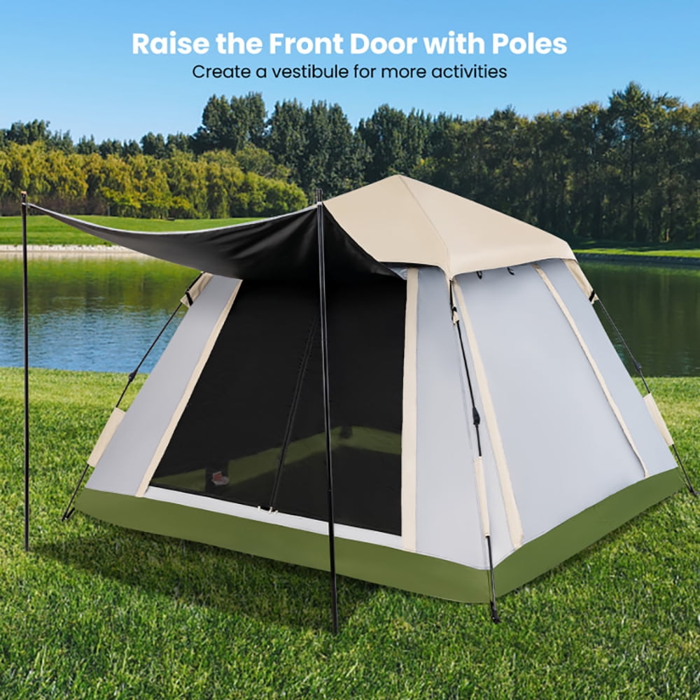 Aimee Lii 2-4 Person Instant Pop-up Camping Tent with Removable Rainfly, Oversize Privacy Tent, Easy Set Up Privacy Shelter