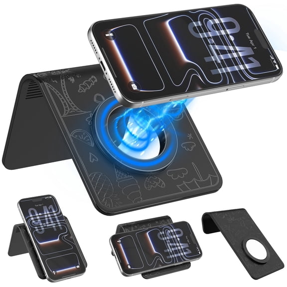 Geyo Magnetic Airplane Travel Phone Holder, Foldable Desk & Kitchen Stand, Universal Hands-Free Phone Mount