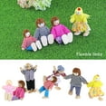 thumbnail image 4 of Lovely Family Dollhouse Dolls Set of 7 Wooden Figures, Kids Girls Happy Playset Characters Accessories for Children Pretend Gift, 4 of 9